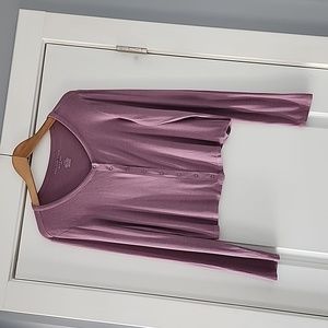 Lavendar purple American Eagle Soft & Sexy Rib snap front crop top!
